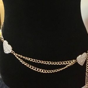 Forever 21 Gold Tone Belt & Earrings Set